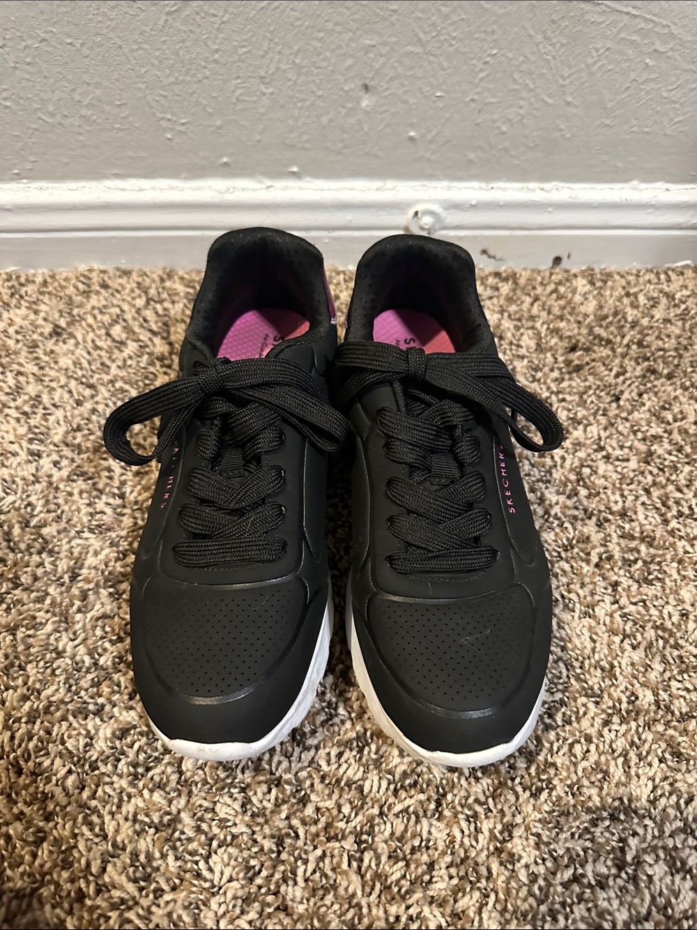 Skechers Black Sneakers with Pink Interior
